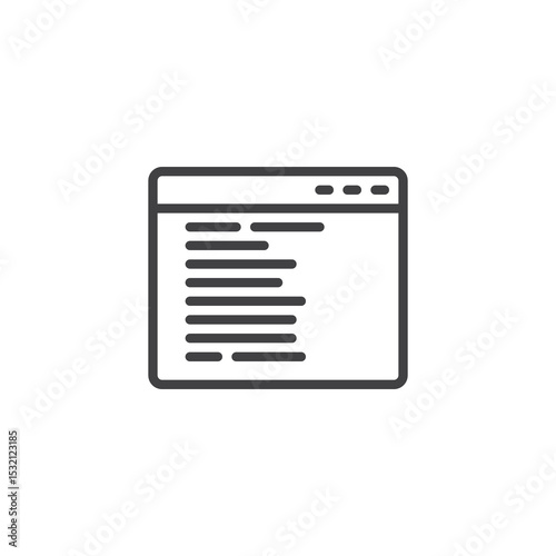 Web browser page line icon