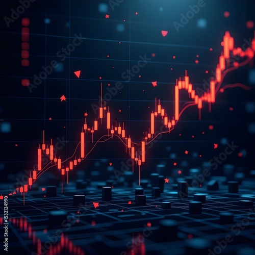 Financial Growth Chart Shows Upward Business Trend and Success, generate ai 