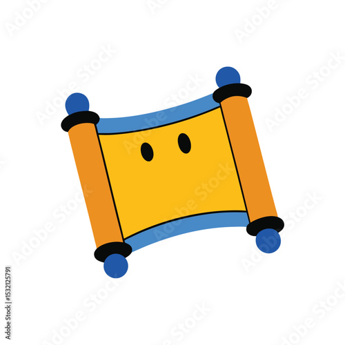 Colorful Scroll Illustration with Eyes