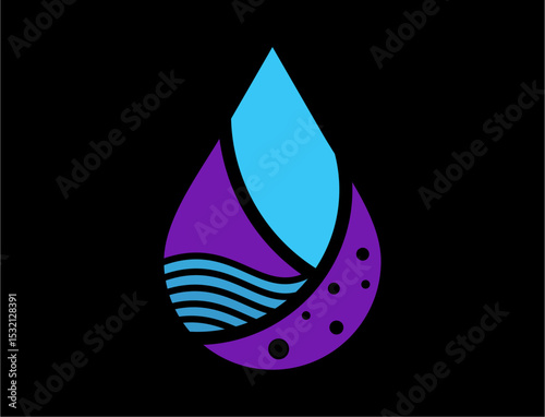 Abstract water drop graphic nature elements