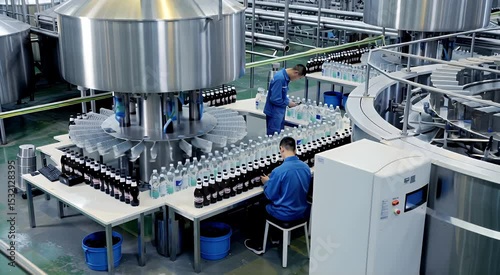 Bottling plant with workers