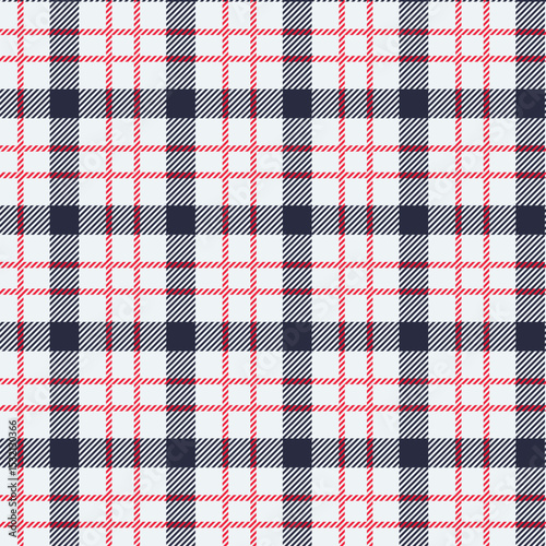 Seamless classic tartan pattern with navy and red lines, a timeless design for fabric, wallpaper, and backgrounds