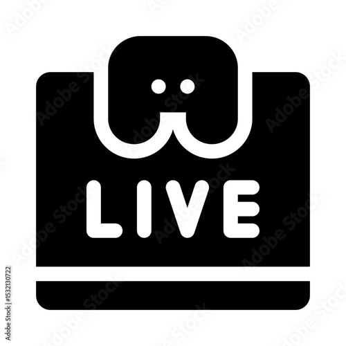 Live stream glyph icon