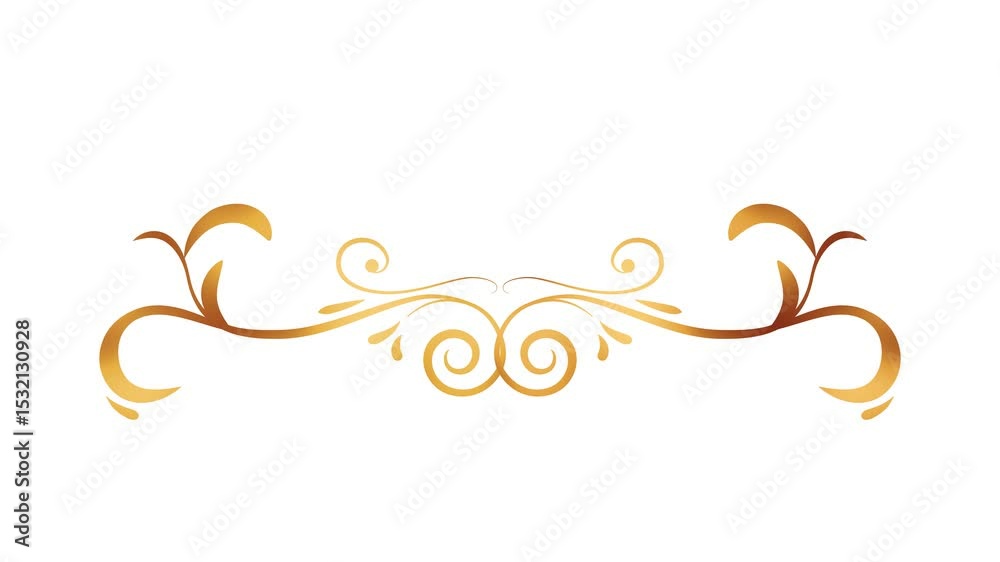 Ornament Floral Gold Smooth Animation 4K Transparant