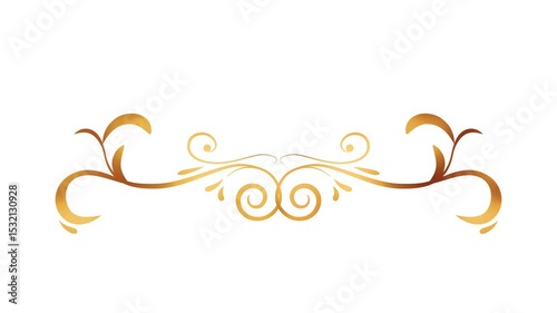 Ornament Floral Gold Smooth Animation 4K Transparant
