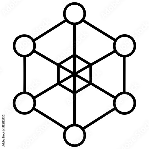 "Network Hub Vector Illustration | Generative AI & Linocut Silhouette Design"
