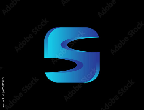 Abstract letter s graphic design 3d