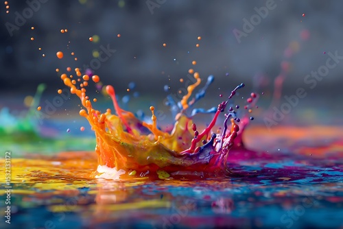 Multicolor paint splash wallpaper with abstract vibrance