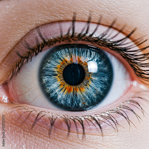 Stunning Close-Up: Blue Eye Macro Photography on transparent background