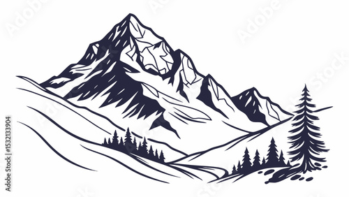 vector illustration of a mountain landscape