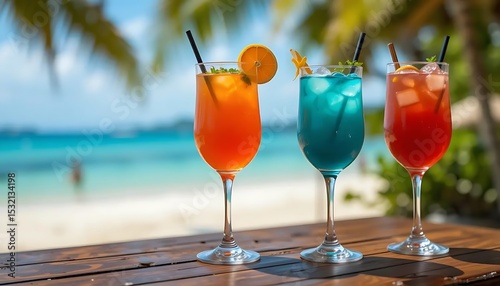 cocktails on the tropical beach