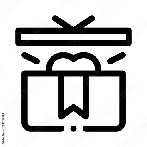 Open Gift Box line icon