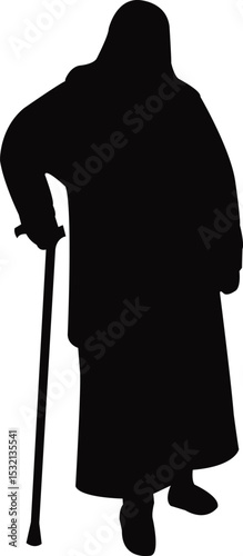 an old woman body silhouette vector