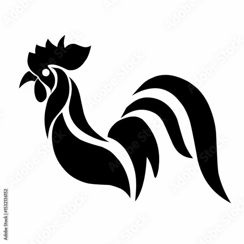 Abstract tribal art design illustration of a rooster, suitable for tattoo designs and others