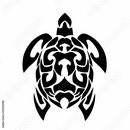 abstract tribal art turtle tattoo design suitable for elements