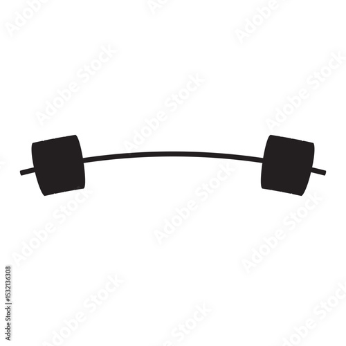 Heavy Barbell with Weight Plates – Fitness and Powerlifting Equipment silhouette