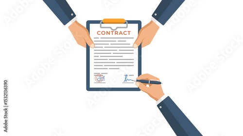 4k animation of representing the act of signing a business contract, showcasing collaboration and agreement.