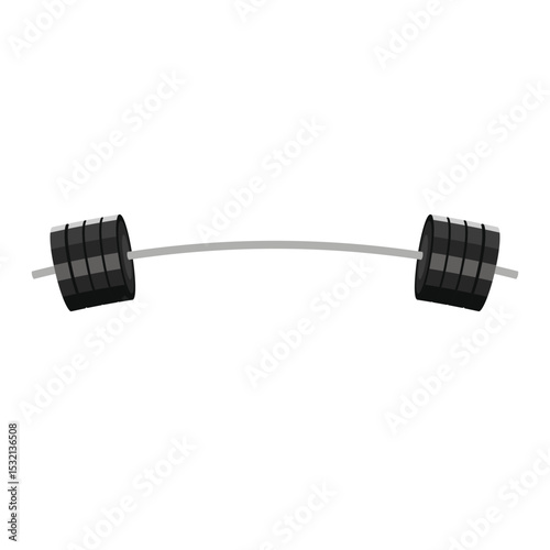 Heavy Barbell with Weight Plates – Fitness and Powerlifting Equipment Illustration