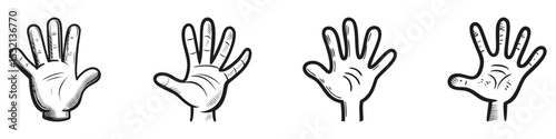 Cartoon Hand Gestures Set. Communication and Expression Illustration Collection. Isolated Vector Illustration