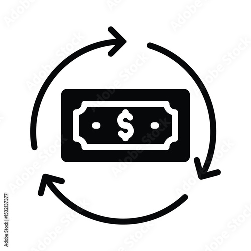 Money flow Vector Icon which can easily modify or edit