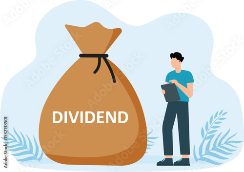 Dividend Stock investment return cartoon animation concept

