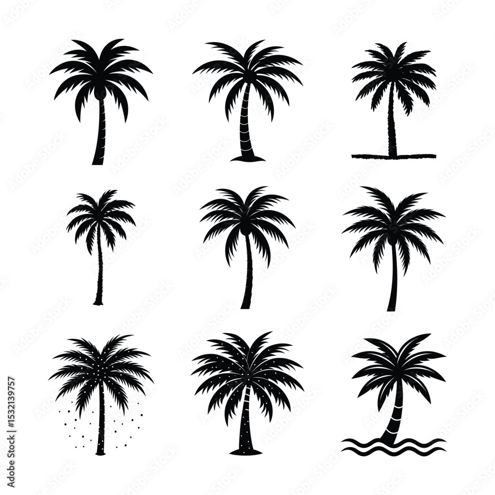 Fototapeta premium palm tree silhouette bundle