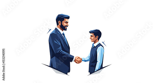 Businessmen's Polygon Handshake Agreement