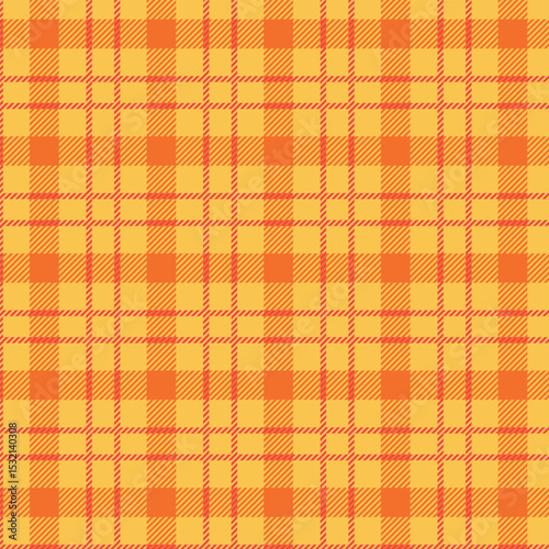 Seamless warm yellow and orange plaid pattern design for fabric, wallpaper, and backgrounds