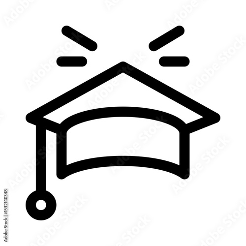 Graduation cap line icon