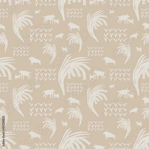 minimal tribal style cave art pattern which can be bg wallpaper background this tribal African style pattern gives the right tribal and African traditional colors and also have geometric form in it