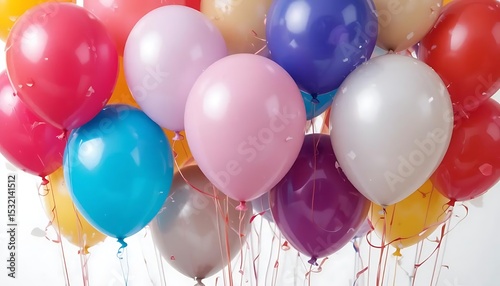 colorful balloons isolated on white. Party decoration