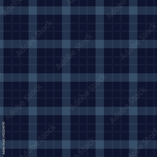 Seamless dark blue plaid pattern design for fabric, wallpaper, and backgrounds