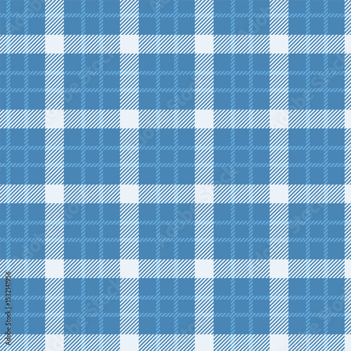 Seamless blue and white plaid pattern design for fabric, wallpaper, and backgrounds
