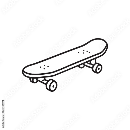 Simple skateboard sketch style artwork for print and web