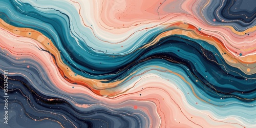 Abstract colorful background with flowing waves and dynamic fluid texture patterns.