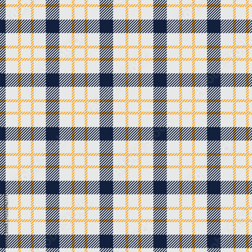 Seamless navy and gold plaid pattern design for fabric, wallpaper, and backgrounds