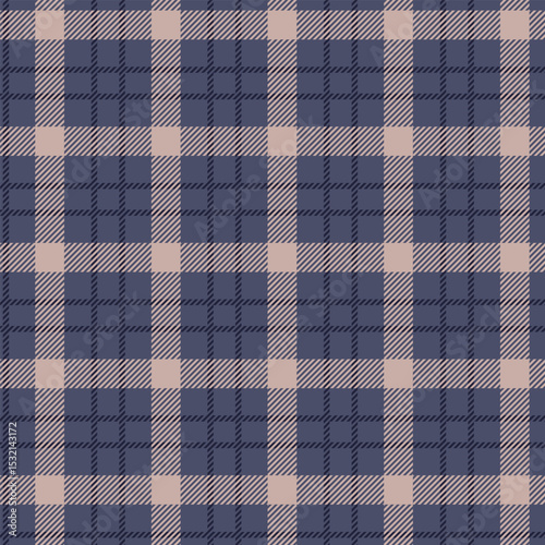Seamless blue and beige plaid pattern design for fabric, wallpaper, and backgrounds