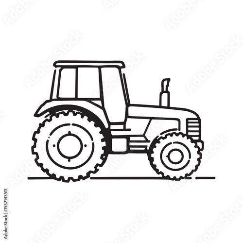 Simple tractor outline artwork for design