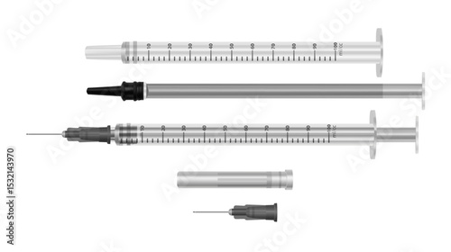Syringes for medical injection and vaccination