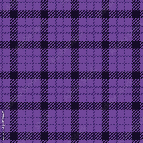 Seamless purple and black tartan pattern design for fabric, wallpaper, and backgrounds