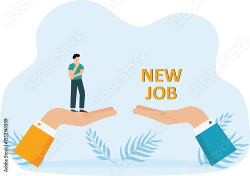 Boss offering a new job to employees 3d animation concept
