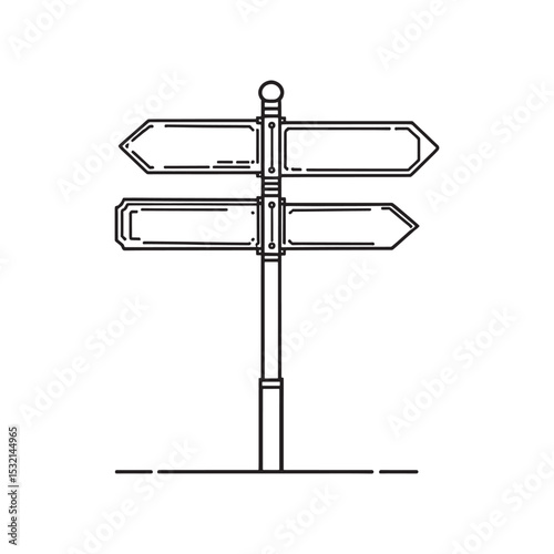 Street sign simple line art vector illustration design