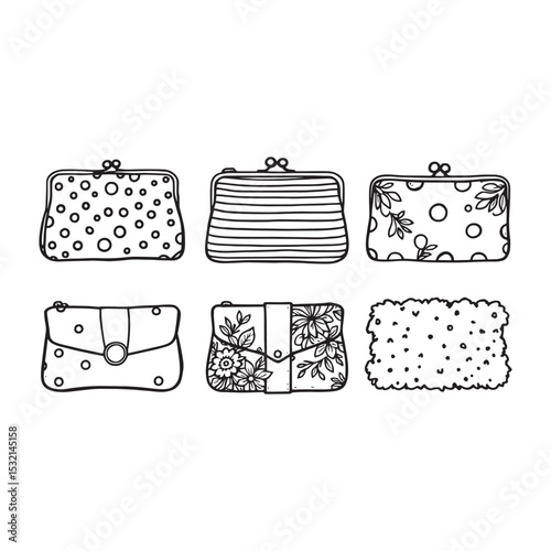 stylish clutch bag sketch