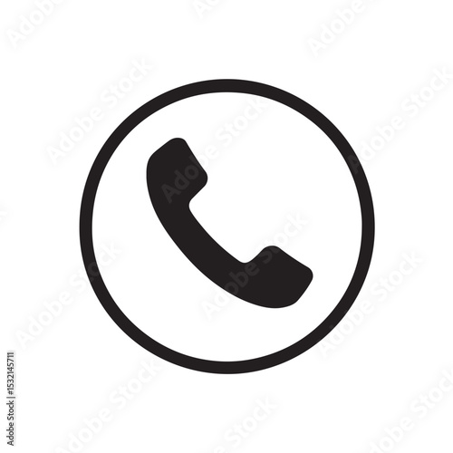 Classic Telephone Icon for Communication and Customer Support Services