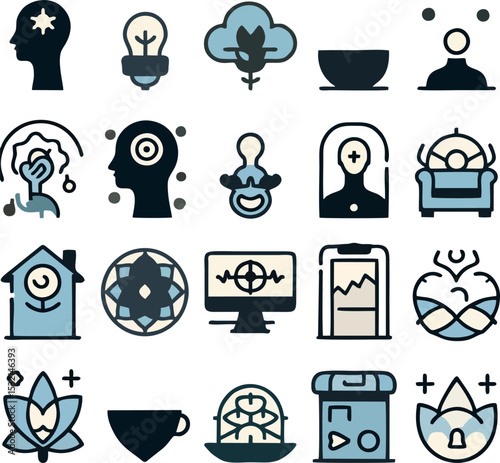 Wellness Icon Set – Minimalist Style for Blogs