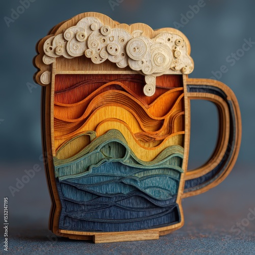3D laser-cut wood wall art, a delicious Pint of Beer