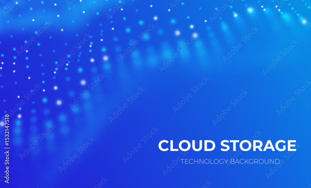 Blue technological particle vector illustration background