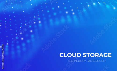 Blue technological particle vector illustration background