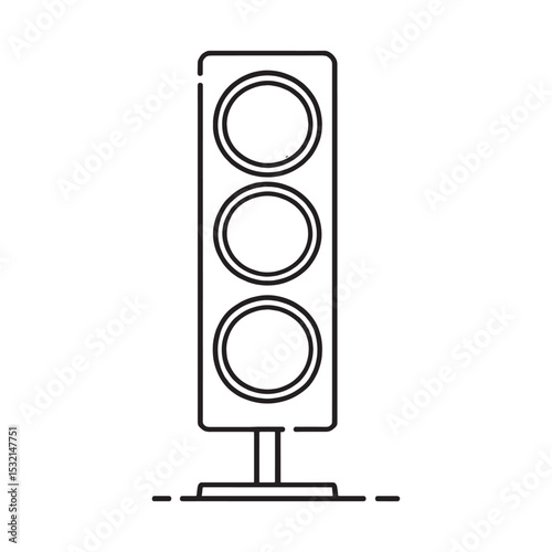 Traffic light line art vector simple minimalist design illustration