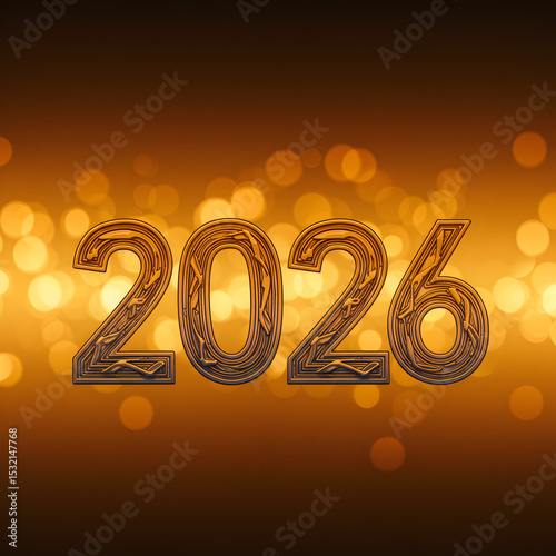 2026: Elegant Musical New Year Design – Festive Background on transparent background